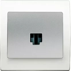Prise Informatique RJ45 Silver Delta Iris + Plaque Basic Blanc - SIEMENS - SIEMENS