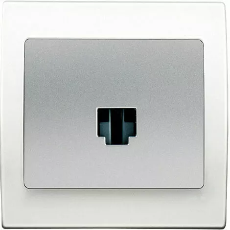 Prise Informatique RJ45 Silver Delta Iris + Plaque Basic Blanc - SIEMENS - SIEMENS 1 Prise Informatique RJ45 Silver Delta Iris + Plaque Basic Blanc - SIEMENS - SIEMENS