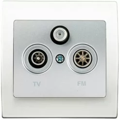 Prise TV/FM/SAT Silver Delta Iris + Plaque Basic Blanc - SIEMENS - SIEMENS