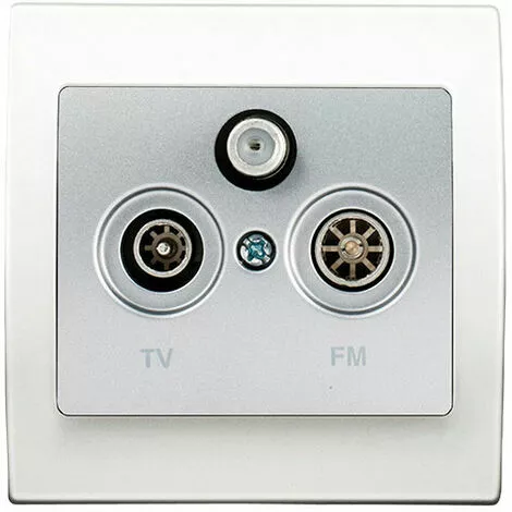 Prise TV/FM/SAT Silver Delta Iris + Plaque Basic Blanc - SIEMENS - SIEMENS 1 Prise TV/FM/SAT Silver Delta Iris + Plaque Basic Blanc - SIEMENS - SIEMENS