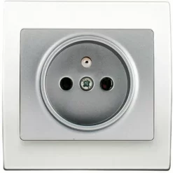 Prise 2P+T Silver Delta Iris + Plaque Basic Blanc - SIEMENS - SIEMENS