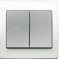 Interrupteur Volet Roulant Silver Delta Iris + Plaque Basic Blanc - SIEMENS - SIEMENS