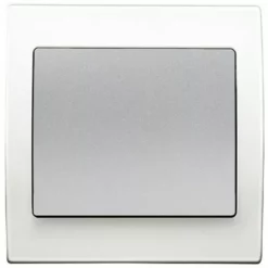 Poussoir Silver Delta Iris + Plaque Basic Blanc - SIEMENS - SIEMENS