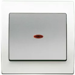 Va Et Vient Lumineux Silver Delta Iris + Plaque Basic Blanc - SIEMENS - SIEMENS