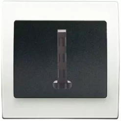 Prise Téléphone Gris Anthracite Delta Iris + Plaque Basic Blanc - SIEMENS - SIEMENS