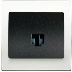 Prise Informatique RJ45 Anthracite Delta Iris + Plaque Basic Blanc - SIEMENS - SIEMENS
