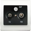 Prise TV/FM/SAT Anthracite Delta Iris + Plaque Basic Blanc - SIEMENS - SIEMENS