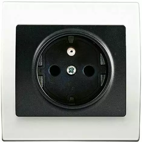 Prise 2P+T Anthracite Delta Iris + Plaque Basic Blanc - SIEMENS - SIEMENS 1 Prise 2P+T Anthracite Delta Iris + Plaque Basic Blanc - SIEMENS - SIEMENS