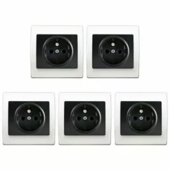 LOT 5 Prise 2P+T Anthracite Delta Iris + Plaque Basic Blanc - SIEMENS - SIEMENS