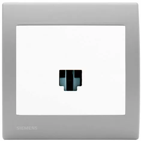 Prise Informatique RJ45 Blanc Delta Iris + Plaque Basic Silver - SIEMENS - SIEMENS 1 Prise Informatique RJ45 Blanc Delta Iris + Plaque Basic Silver - SIEMENS - SIEMENS
