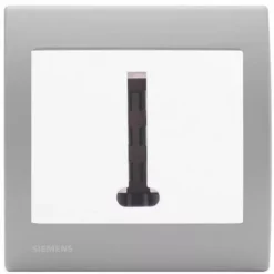 Prise Téléphone Blanc Delta Iris + Plaque Basic Silver - SIEMENS - SIEMENS