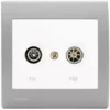 PriseTV/FM Blanc Delta Iris + Plaque Basic Silver - SIEMENS - SIEMENS