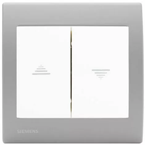Interrupteur Volet Roulant Blanc Delta Iris + Plaque Basic Silver - SIEMENS - SIEMENS 1 Interrupteur Volet Roulant Blanc Delta Iris + Plaque Basic Silver - SIEMENS - SIEMENS