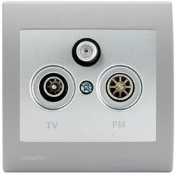 Prise TV/FM/SAT Silver Delta Iris + Plaque Basic Silver - SIEMENS - SIEMENS