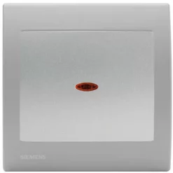 Va Et Vient Lumineux Silver Delta Iris + Plaque Basic Silver - SIEMENS - SIEMENS