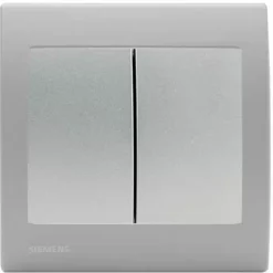 Double Va Et Vient Silver Delta Iris + Plaque Basic Silver - SIEMENS - SIEMENS