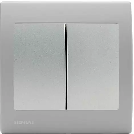 Double Va Et Vient Silver Delta Iris + Plaque Basic Silver - SIEMENS - SIEMENS 1 Double Va Et Vient Silver Delta Iris + Plaque Basic Silver - SIEMENS - SIEMENS