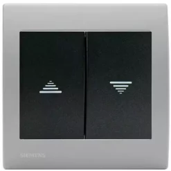 Interrupteur Volet Roulant Anthracite Delta Iris + Plaque Basic Silver - SIEMENS - SIEMENS