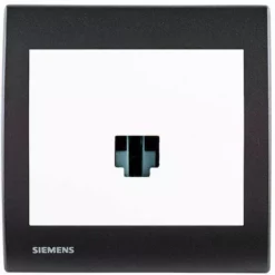 Prise Informatique RJ45 Blanc Delta Iris + Plaque Basic Anthracite - SIEMENS - SIEMENS