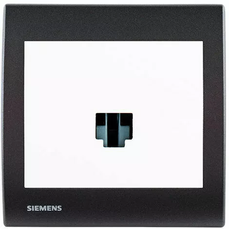 Prise Informatique RJ45 Blanc Delta Iris + Plaque Basic Anthracite - SIEMENS - SIEMENS 1 Prise Informatique RJ45 Blanc Delta Iris + Plaque Basic Anthracite - SIEMENS - SIEMENS
