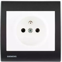 Prise 2P+T Blanc Delta Iris + Plaque Basic Anthracite - SIEMENS - SIEMENS