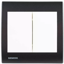 Double Va Et Vient Blanc Delta Iris + Plaque Basic Anthracite - SIEMENS - SIEMENS