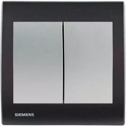 Double Poussoir Silver Delta Iris + Plaque Basic Anthracite - SIEMENS - SIEMENS