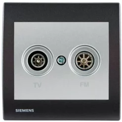 Prise TV/FM Silver Delta Iris + Plaque Basic Anthracite - SIEMENS - SIEMENS