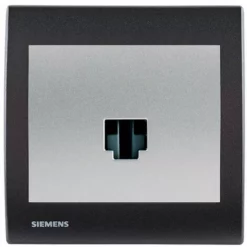 Prise Informatique RJ45 Silver Delta Iris + Plaque Basic Anthracite - SIEMENS - SIEMENS