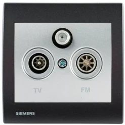 Prise TV/FM/SAT Silver Delta Iris + Plaque Basic Anthracite - SIEMENS - SIEMENS