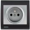 Prise 2P+T Silver Delta Iris + Plaque Basic Anthracite - SIEMENS - SIEMENS