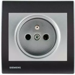 Prise 2P+T Silver Delta Iris + Plaque Basic Anthracite - SIEMENS - SIEMENS