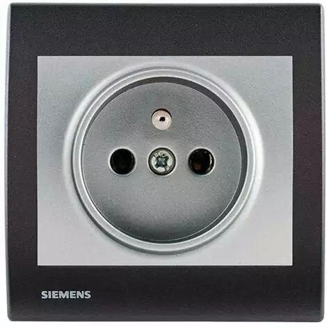Prise 2P+T Silver Delta Iris + Plaque Basic Anthracite - SIEMENS - SIEMENS 1 Prise 2P+T Silver Delta Iris + Plaque Basic Anthracite - SIEMENS - SIEMENS