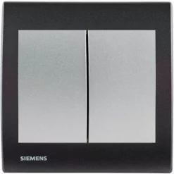 Va Et Vient + Poussoir Silver Delta Iris + Plaque Basic Anthracite - SIEMENS - SIEMENS