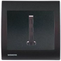 Prise Téléphone Gris Anthracite Delta Iris + Plaque Basic Anthracite - SIEMENS - SIEMENS