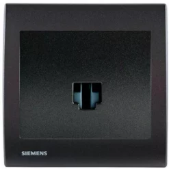 Prise Informatique RJ45 Anthracite Delta Iris + Plaque Basic Anthracite - SIEMENS - SIEMENS