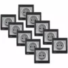 Lot De 10 Prise 2P+T Silver Delta Iris + Plaque Anthracite - SIEMENS - SIEMENS