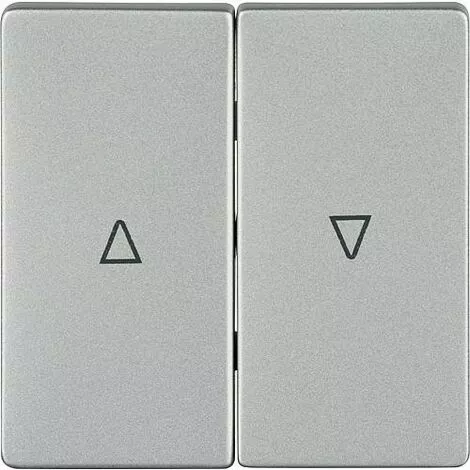 SIEMENS Interrupteur A Bascule 2 Boutons Avec Symboles Auf/Ab, Aluminium Metallique 55x55 Mm, Type De ProtectionIP20/1pc 1 SIEMENS Interrupteur A Bascule 2 Boutons Avec Symboles Auf/Ab, Aluminium Metallique 55x55 Mm, Type De ProtectionIP20/1pc