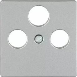 SIEMENS Plaque De Recouvrement Pour Raccord TV/SAT, Alu Métallique / Type Protection IP20, Version 3 Trous