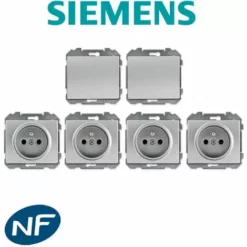 Lot De 2 Va Et Vient Silver Et 4 Prises 2P+T Silver - SIEMENS - SIEMENS
