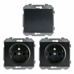 Lot De 1 Va Et Vient Anthracite Et 2 Prises 2P+T Anthracite - SIEMENS - SIEMENS