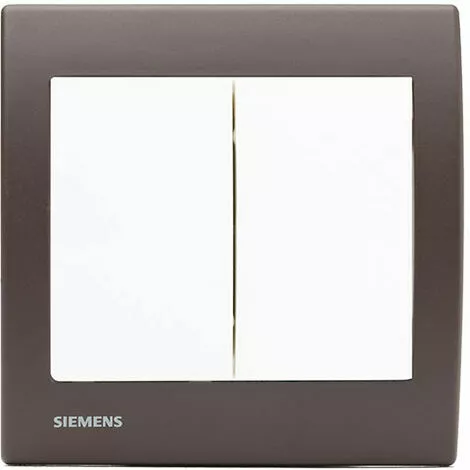 Double Poussoir Blanc Delta Iris + Plaque Soft Marron - SIEMENS - SIEMENS 1 Double Poussoir Blanc Delta Iris + Plaque Soft Marron - SIEMENS - SIEMENS