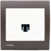 Prise Informatique RJ45 Blanc Delta Iris + Plaque Soft Marron - SIEMENS - SIEMENS