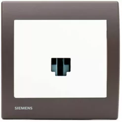 Prise Informatique RJ45 Blanc Delta Iris + Plaque Soft Marron - SIEMENS - SIEMENS