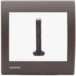 Prise Téléphone Blanc Delta Iris + Plaque Soft Marron - SIEMENS - SIEMENS