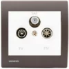 PriseTV/FM/SAT Blanc Delta Iris + Plaque Soft Marron - SIEMENS - SIEMENS