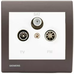 PriseTV/FM/SAT Blanc Delta Iris + Plaque Soft Marron - SIEMENS - SIEMENS