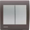 Double Poussoir Silver Delta Iris + Plaque Soft Marron - SIEMENS - SIEMENS