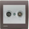 Prise TV/FM Silver Delta Iris + Plaque Soft Marron - SIEMENS - SIEMENS
