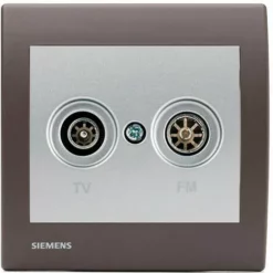 Prise TV/FM Silver Delta Iris + Plaque Soft Marron - SIEMENS - SIEMENS